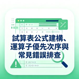 2.試算表公式建構、運算子優先次序與常見錯誤排查